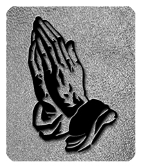 Black Praying Hands Shimmer Silver